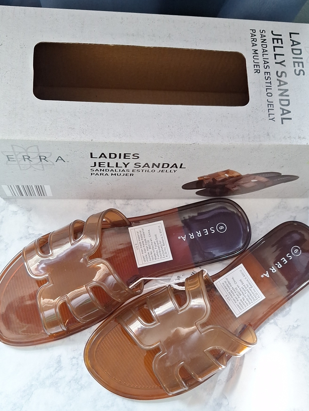 Serra Transparent Brown Slide Jelly Sandal
